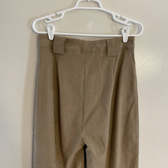 PrettyLittleThing Wmn 6 Taupe Premium Twill Blend Pleat Detail Trouser Pants NWT - Picture 8 of 12